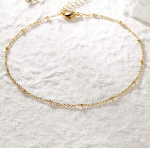 14k Gold Satellite Chain Anklet Ankle Bracelet - Picture 2 of 7